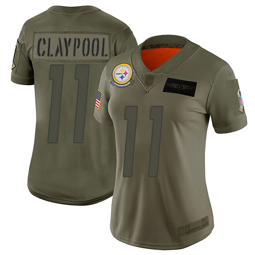 Pittsburgh Steelers #11 Chase Claypool Camo Women Stitched NFL Limited 2019 Salute To Service Jersey->customized soccer jersey->Custom Jersey